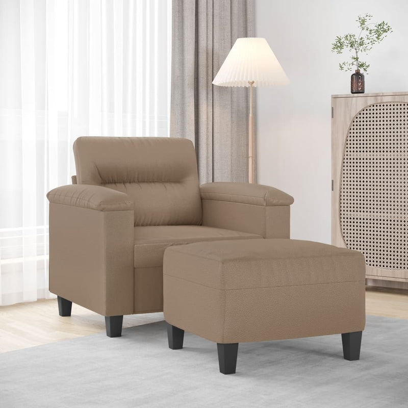 vidaXL kávészínű műbőr kanapéfotel lábtartóval 60 cm