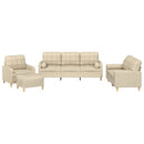 vidaXL 4 részes krémszínű szövet ülőgarnitúra párnákkal