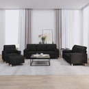 vidaXL 4 részes fekete szövet ülőgarnitúra párnákkal