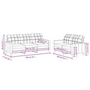 vidaXL 2 részes sötétszürke szövet ülőgarnitúra párnákkal