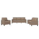 vidaXL 3 részes kávészínű műbőr ülőgarnitúra párnákkal
