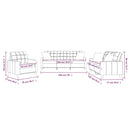 vidaXL 3 részes kávészínű műbőr ülőgarnitúra párnákkal