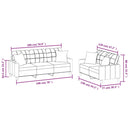 vidaXL 2 részes bordó műbőr ülőgarnitúra párnákkal