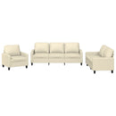 vidaXL 3 részes krémszínű műbőr ülőgarnitúra párnákkal