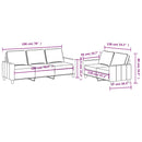 vidaXL 2 részes világossárga szövet ülőgarnitúra párnákkal