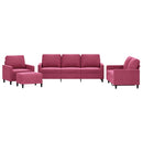 vidaXL 4 részes bordó bársony ülőgarnitúra párnákkal
