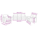 vidaXL 3 részes fekete szövet ülőgarnitúra párnákkal