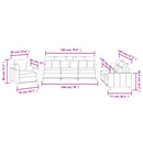vidaXL 3 részes barna szövet ülőgarnitúra párnákkal