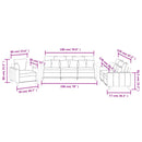 vidaXL 3 részes bordó szövet ülőgarnitúra párnákkal