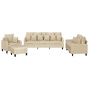 vidaXL 4 részes krémszínű szövet ülőgarnitúra párnákkal