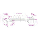 vidaXL 4 részes krémszínű szövet ülőgarnitúra párnákkal