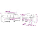 vidaXL 2 részes fekete szövet ülőgarnitúra párnákkal