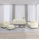 vidaXL 4 részes krém bársony ülőgarnitúra párnákkal