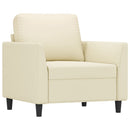 vidaXL 3 részes krémszínű műbőr ülőgarnitúra párnákkal