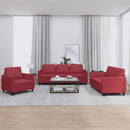 vidaXL 3 részes bordó műbőr ülőgarnitúra párnákkal