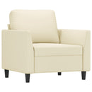 vidaXL 4 részes krémszínű műbőr ülőgarnitúra párnákkal