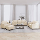 vidaXL 4 részes krémszínű szövet ülőgarnitúra párnákkal