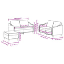 vidaXL 3 részes krémszínű szövet ülőgarnitúra párnákkal