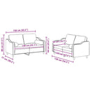 vidaXL 2 részes világossárga szövet ülőgarnitúra párnákkal