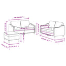 vidaXL 3 részes krémszínű szövet ülőgarnitúra párnákkal