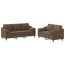 vidaXL 2 részes barna szövet ülőgarnitúra párnákkal