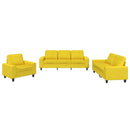 vidaXL 3 részes világossárga szövet ülőgarnitúra