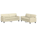vidaXL 2 részes krémszínű műbőr ülőgarnitúra