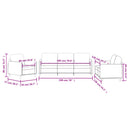 vidaXL 3 részes világosszürke bársony ülőgarnitúra