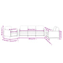 vidaXL 3 részes sárga bársony ülőgarnitúra