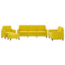 vidaXL 4 részes sárga bársony ülőgarnitúra
