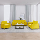 vidaXL 3 részes sárga bársony ülőgarnitúra párnákkal