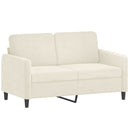 vidaXL 2 részes krémszínű bársony ülőgarnitúra párnákkal