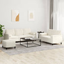 vidaXL 3 részes krémszínű bársony ülőgarnitúra párnákkal