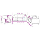 vidaXL 3 részes barna szövet ülőgarnitúra párnákkal
