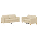 vidaXL 2 részes krémszínű szövet ülőgarnitúra párnákkal