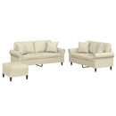 vidaXL 3 részes krémszínű műbőr ülőgarnitúra párnákkal