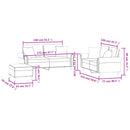 vidaXL 3 részes barna bársony ülőgarnitúra párnákkal