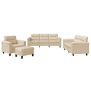 vidaXL 4 részes krémszínű mikroszálas szövet ülőgarnitúra párnákkal