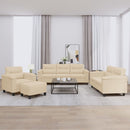 vidaXL 4 részes krémszínű mikroszálas szövet ülőgarnitúra párnákkal