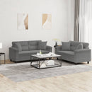 vidaXL 2 részes sötétszürke mikroszálas szövet ülőgarnitúra párnákkal