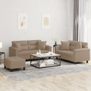 vidaXL 3 részes kávészínű műbőr ülőgarnitúra párnákkal