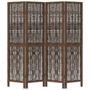 vidaXL 4 paneles sötétbarna tömör császárfa térelválasztó