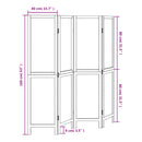 vidaXL 4 paneles sötétbarna tömör császárfa térelválasztó