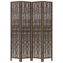 vidaXL 4 paneles sötétbarna tömör császárfa térelválasztó