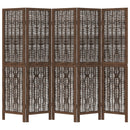 vidaXL 5 paneles sötétbarna tömör császárfa térelválasztó