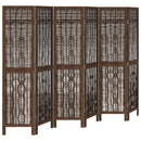 vidaXL 6 paneles sötétbarna tömör császárfa térelválasztó