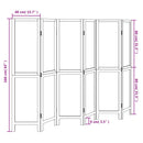 vidaXL 6 paneles sötétbarna tömör császárfa térelválasztó
