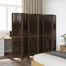 vidaXL 6 paneles sötétbarna tömör császárfa térelválasztó