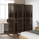 vidaXL 6 paneles sötétbarna tömör császárfa térelválasztó