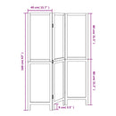 vidaXL 3 paneles fehér tömör császárfa térelválasztó